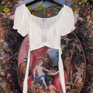 Urban Outfitters Cropped Ruffle Peasant top